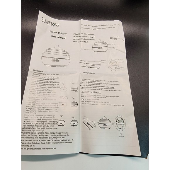 Bluestone Ultrasonic Aroma Diffuser, woodgrain finish Open Box Never Used - Picture 11 of 14